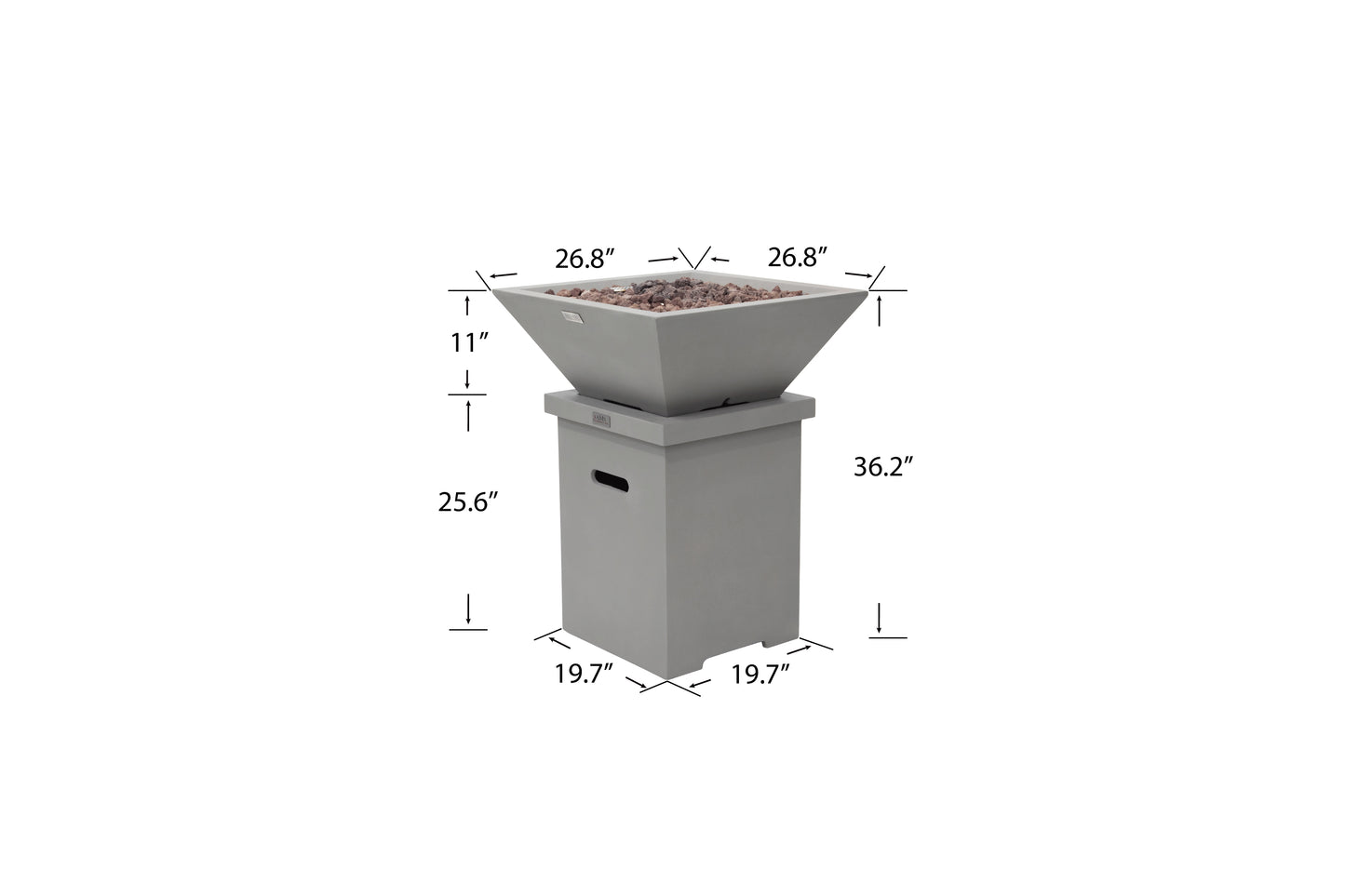 ROCKLAND Pool Fire Bowl Only- Square (27x27x11")
