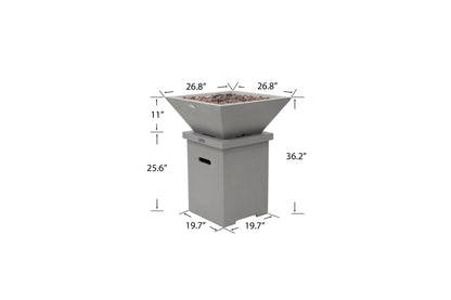 ROCKLAND Pool Fire Bowl Only- Square (27x27x11")