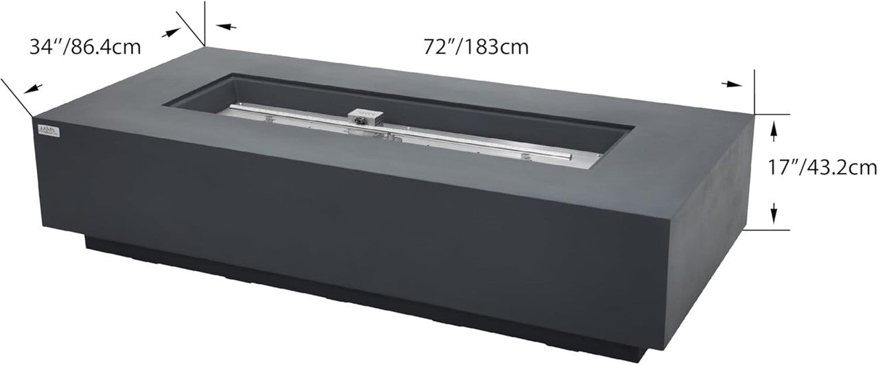 SAVANAH Fire Table - Rectangular (72x34x17")