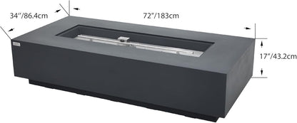 SAVANAH Fire Table - Rectangular (72x34x17")