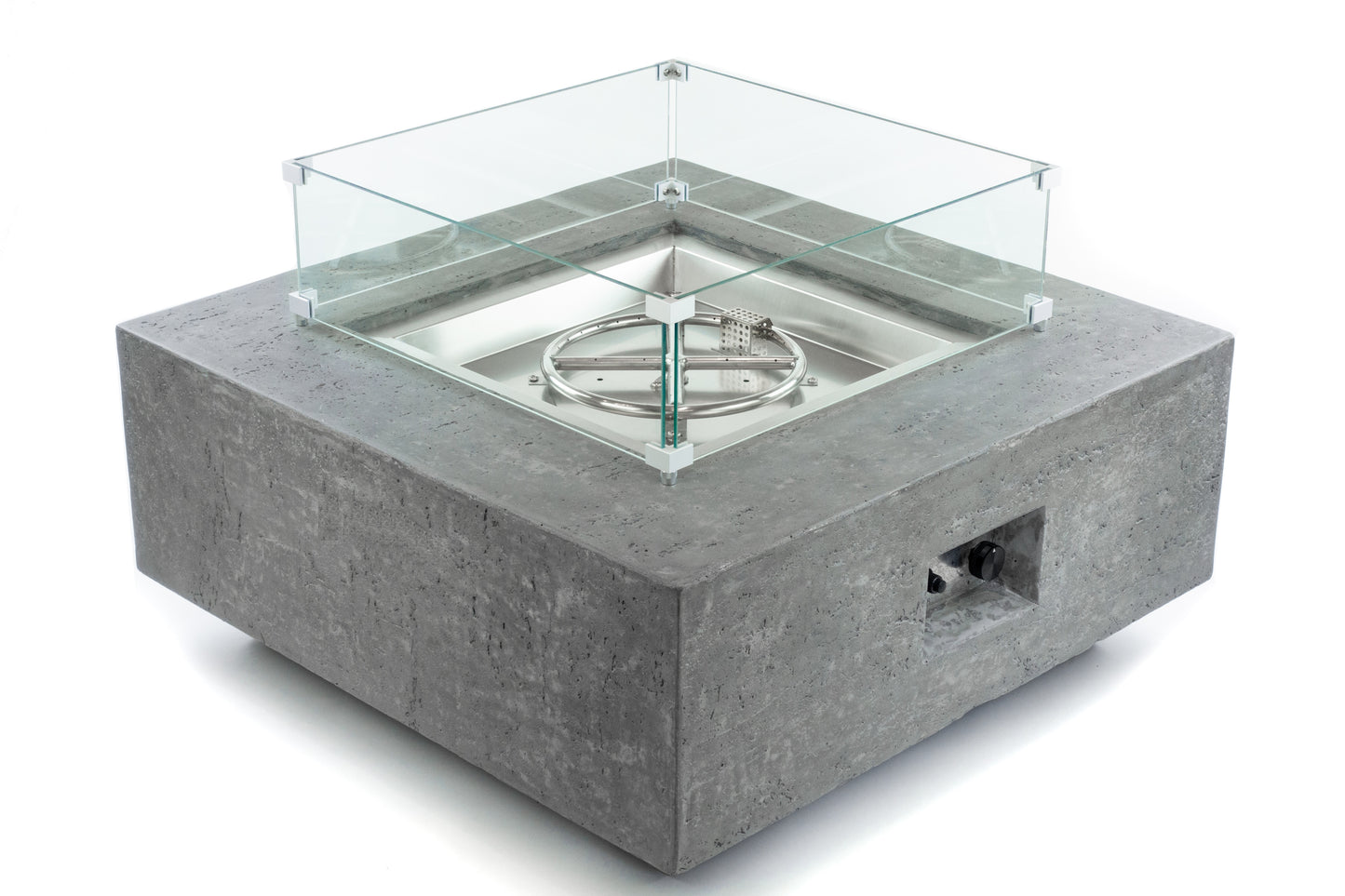 ALBANY Fire Table - Square (36x36x15") - Wind Guard & Burner Lid Included