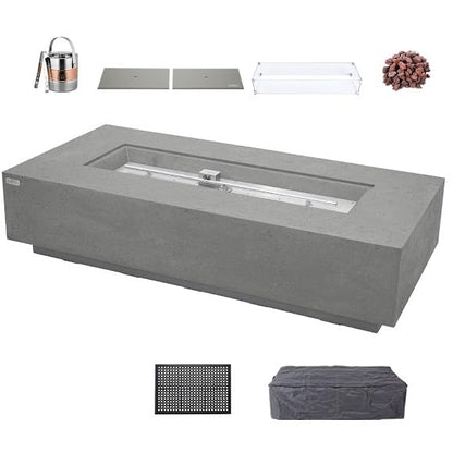 SAVANAH Fire Table - Rectangular (72x32x17") Table Bundle