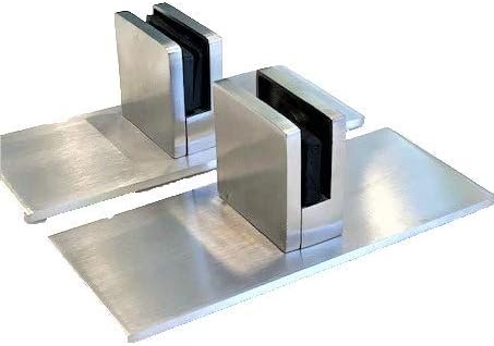 AMS Fireplace - Glass Screen Stainless Steel Bracket/Feet - Hardware Holds 3/8" - 1/2" Thickness for Fireplace Glass Protector Helps Screen Stand Up for Safety in Your Home