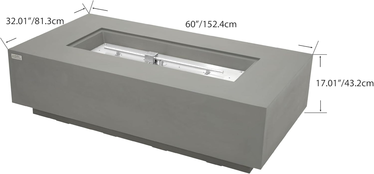 MADISON Fire Table - Rectangular (60x32x17")