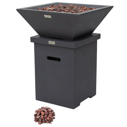 ROCKLAND Pool Fire Bowl - Square (27x27x11") Bundle