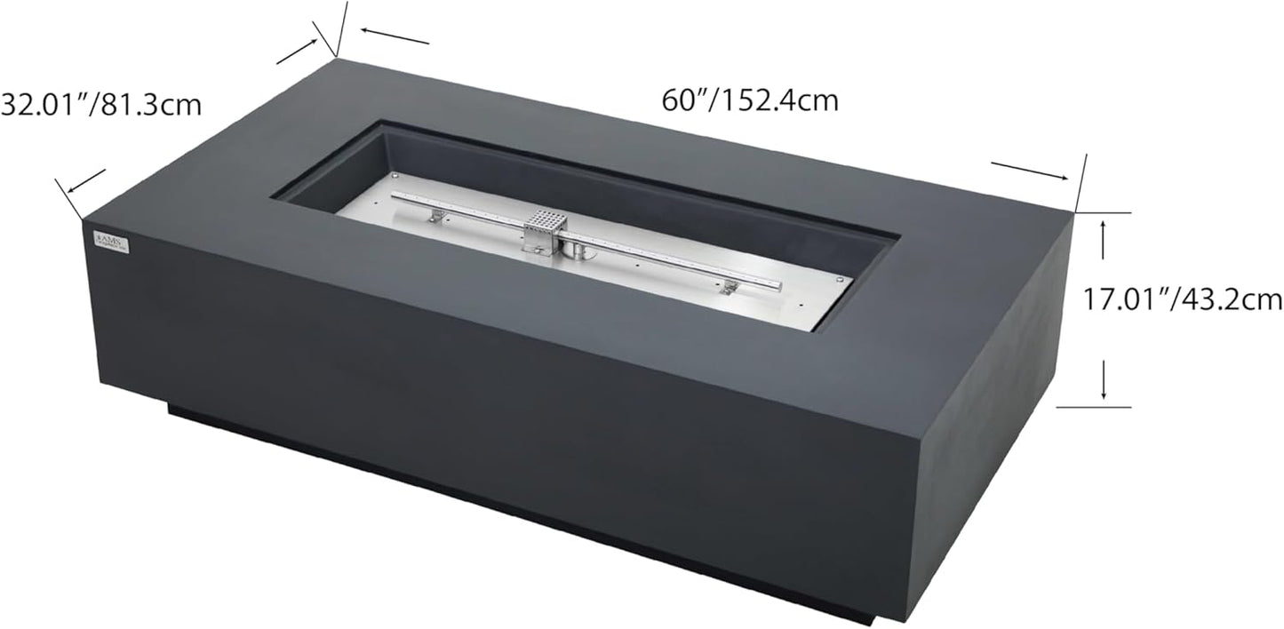 MADISON Fire Table - Rectangular (60x32x17") Bundle Table