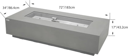 SAVANAH Fire Table - Rectangular (72x32x17") Table Bundle