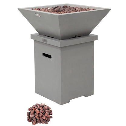ROCKLAND Pool Fire Bowl - Square (27x27x11") Bundle