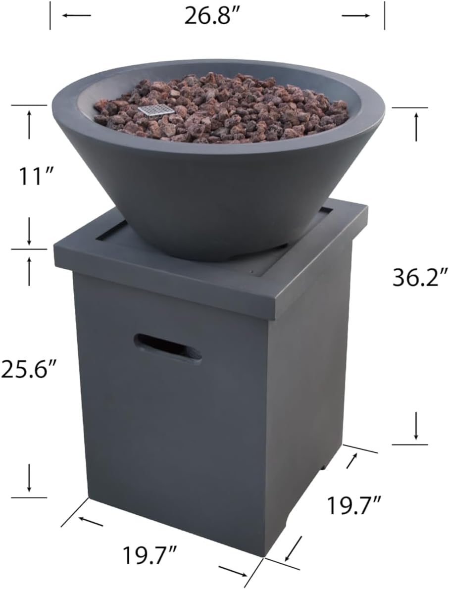 PORTLAND Pool Fire Bowl - Round (27"Dia. x 11") Bundle