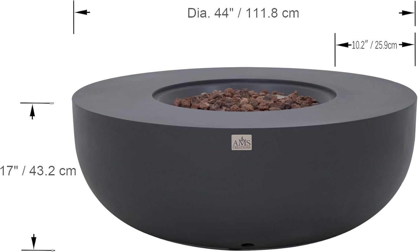 ECLIPSE Fire Bowl - Round (44"Dia.x17") Table Bundle