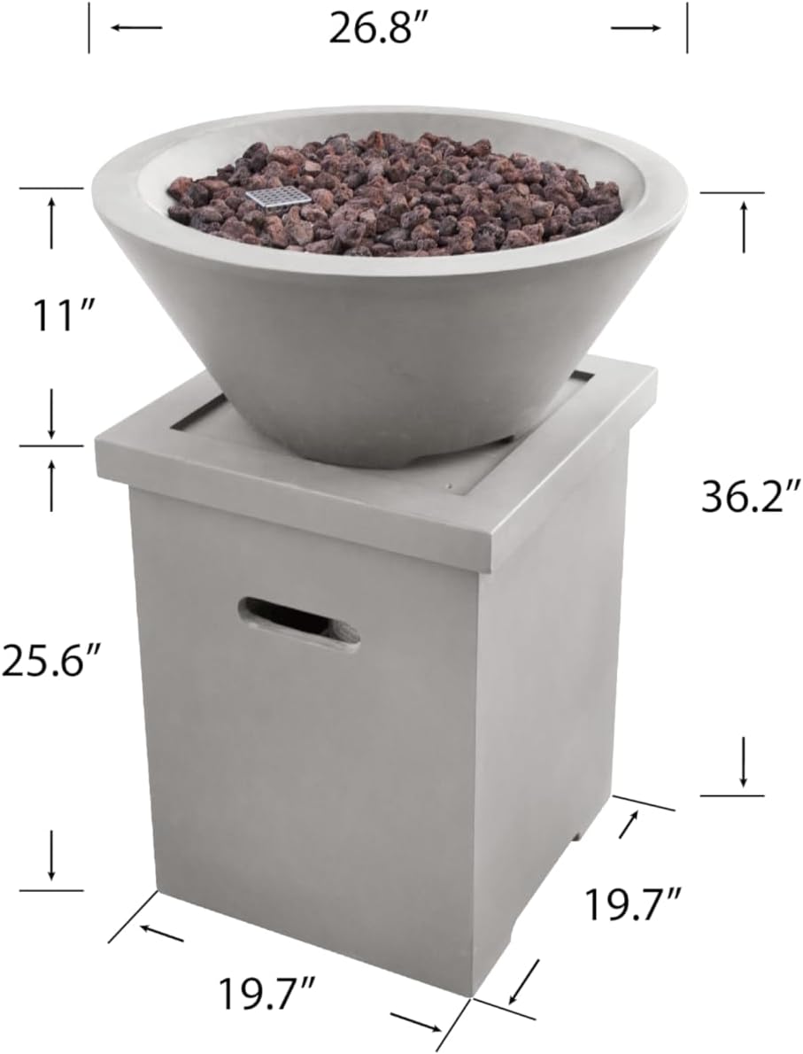 PORTLAND Pool Fire Bowl - Round (27"Dia. x 11") Bundle