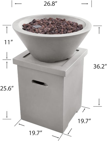 PORTLAND Pool Fire Bowl - Round (27"Dia. x 11") Bundle