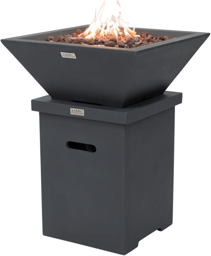 ROCKLAND Pool Fire Bowl - Square (27x27x11") Bundle