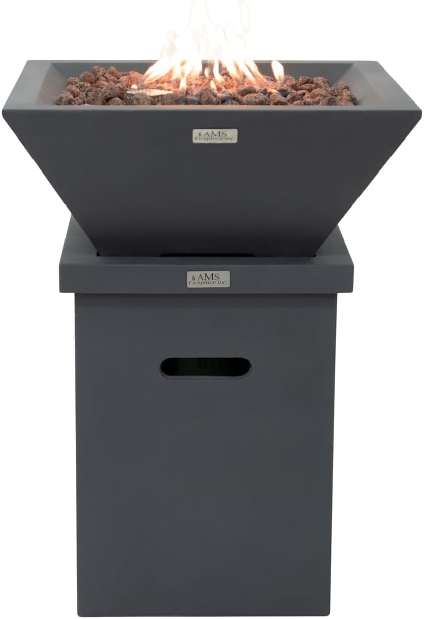 ROCKLAND Pool Fire Bowl - Square (27x27x11") Bundle