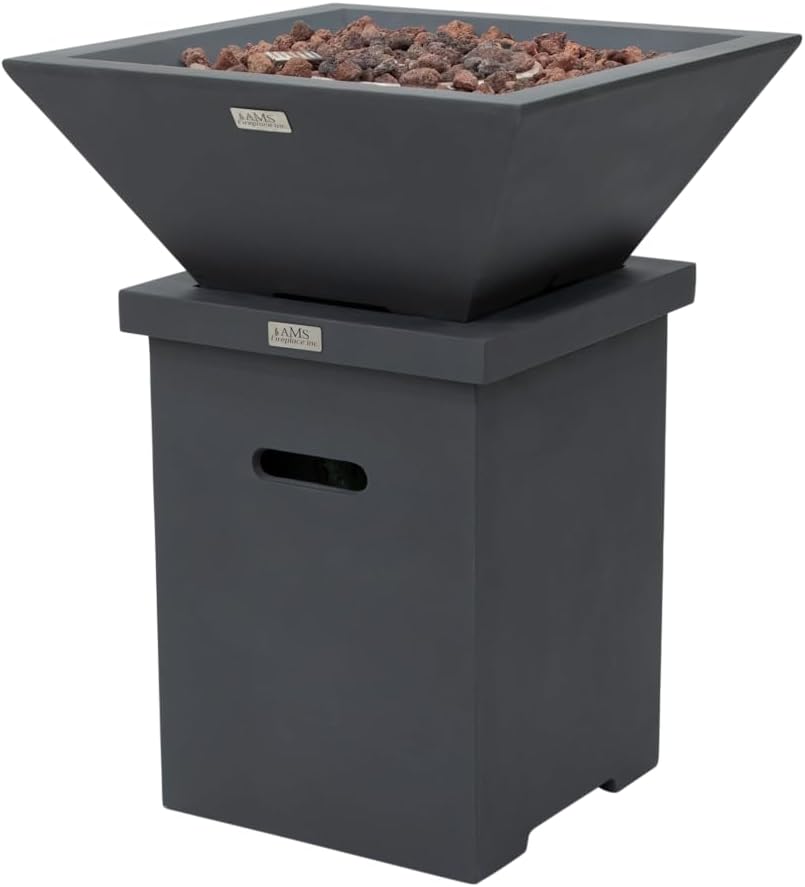 ROCKLAND Pool Fire Bowl - Square (27x27x11") Bundle