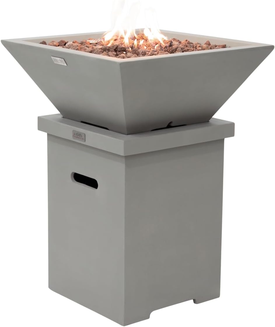 ROCKLAND Pool Fire Bowl - Square (27x27x11") Bundle