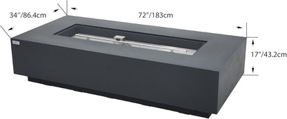 SAVANAH Fire Table - Rectangular (72x32x17") Table Bundle