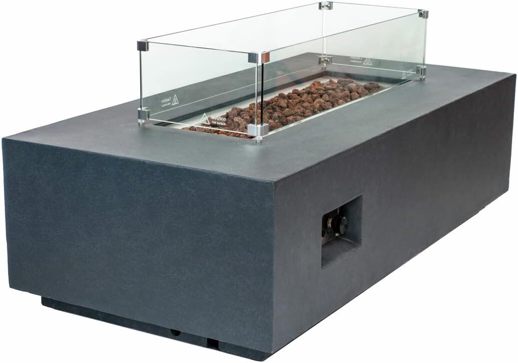 CHELSEA Fire Table - Rectangular (55x28x16") Table Bundle
