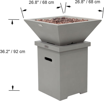 ROCKLAND Pool Fire Bowl - Square (27x27x11") Bundle