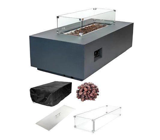 CHELSEA Fire Table - Rectangular (55x28x16") Table Bundle