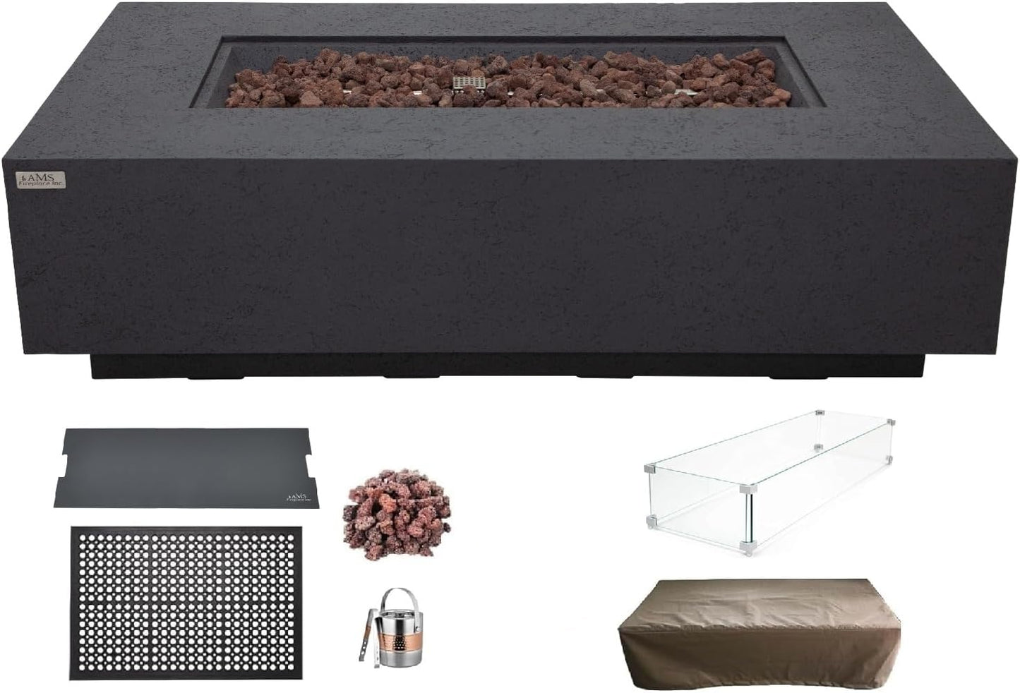 MADISON Fire Table - Rectangular (60x32x17") Bundle Table