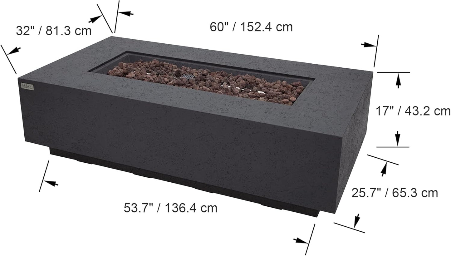 MADISON Fire Table - Rectangular (60x32x17") Bundle Table