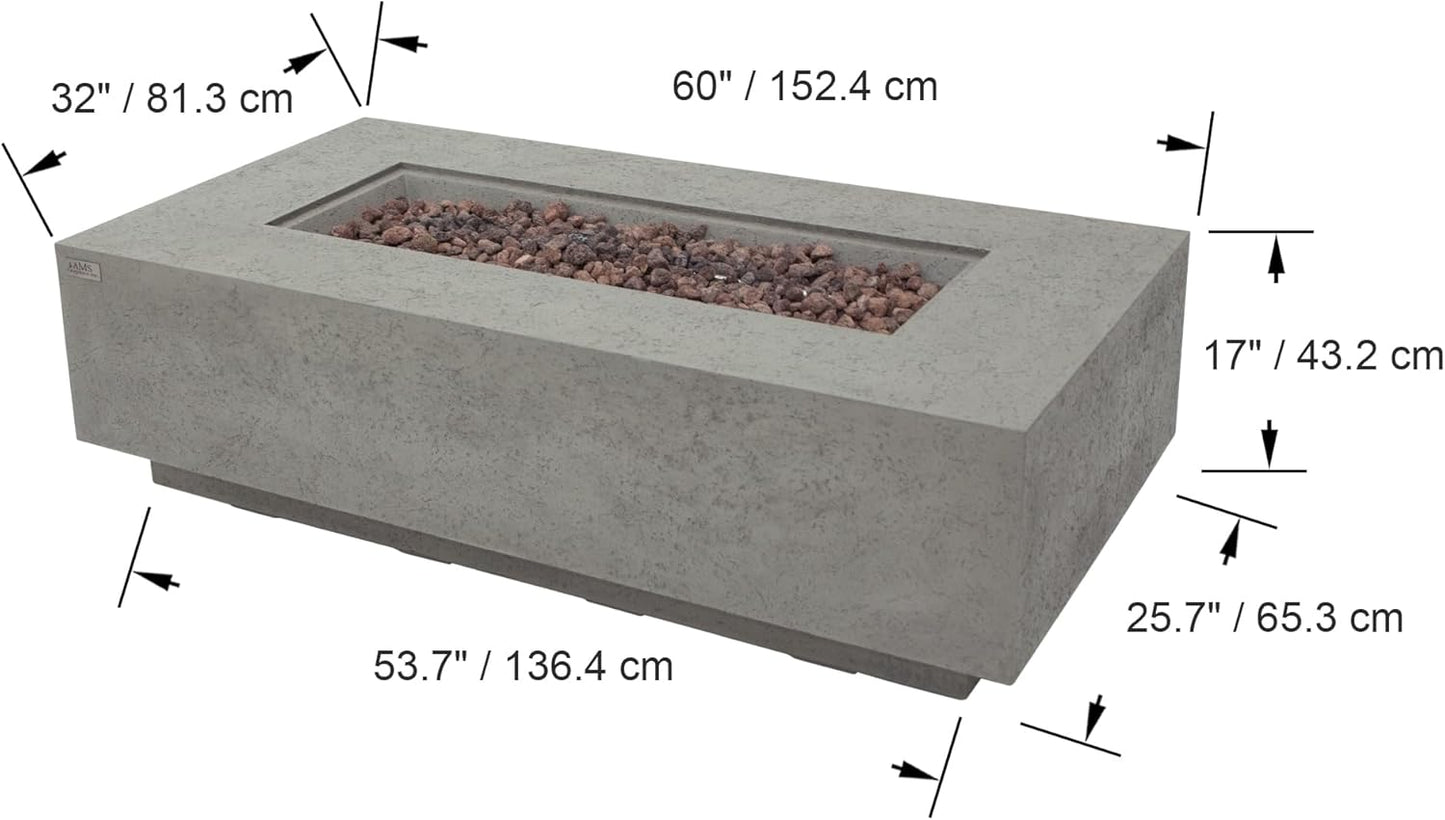 MADISON Fire Table - Rectangular (60x32x17") Bundle Table