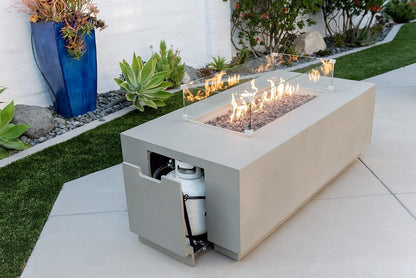SEDONA Fire Table - Rectangular (66x32x22") - Concealed Tank Storage Bundle Table