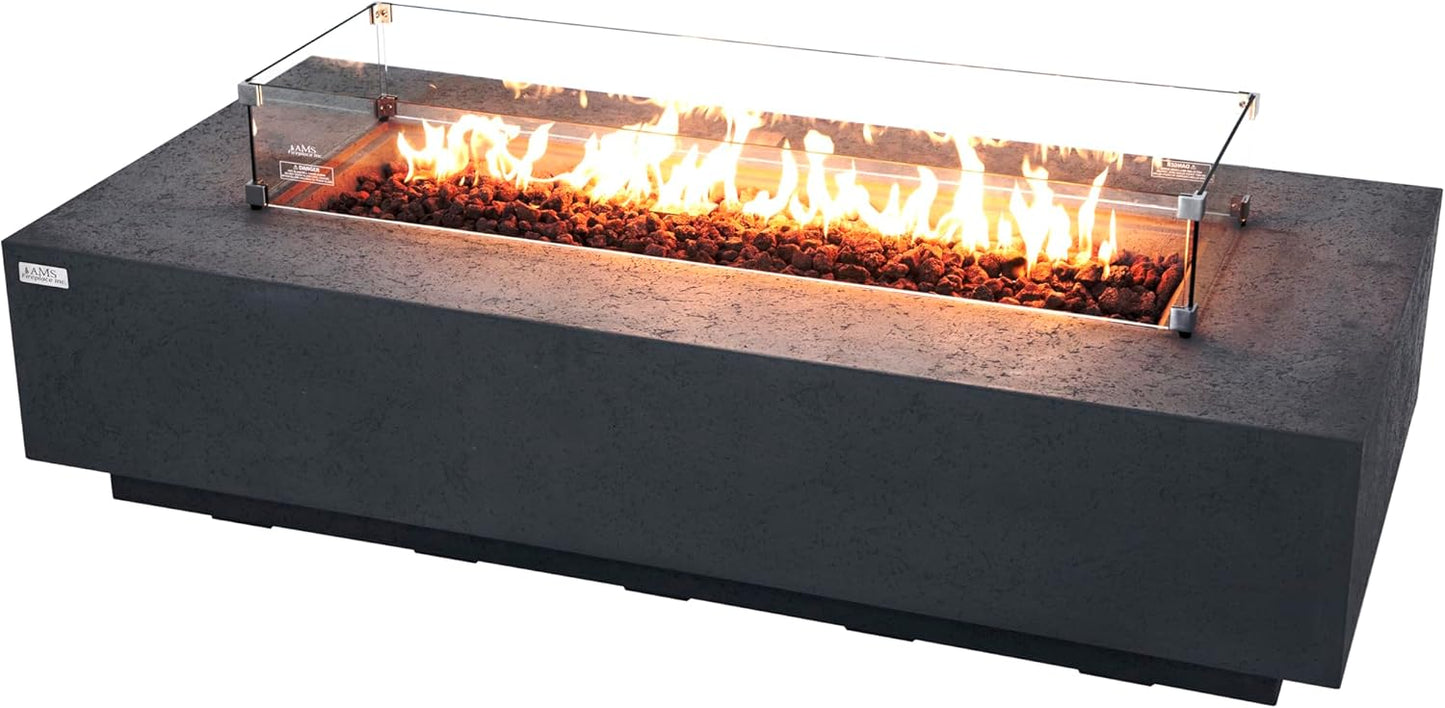 SAVANAH Fire Table - Rectangular (72x32x17") Table Bundle