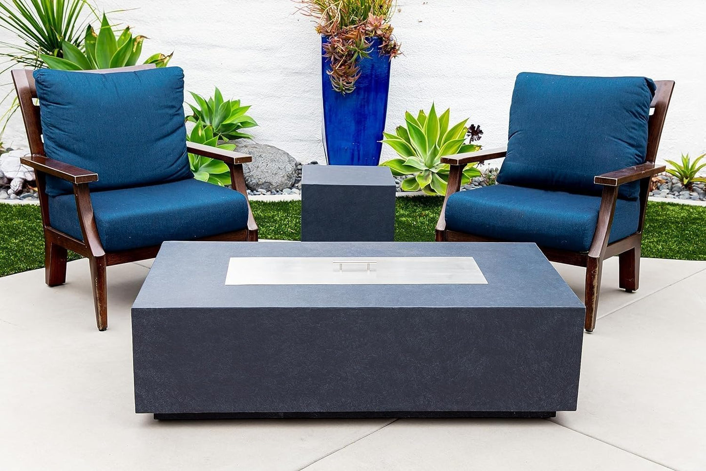 CHELSEA Fire Table - Rectangular (55x28x16") Table Bundle