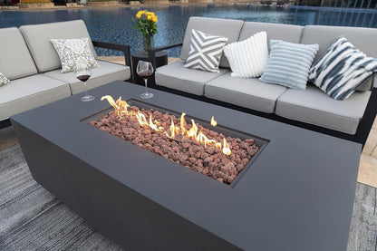 SEDONA Fire Table - Rectangular (66x32x22") - Concealed Tank Storage Bundle Table