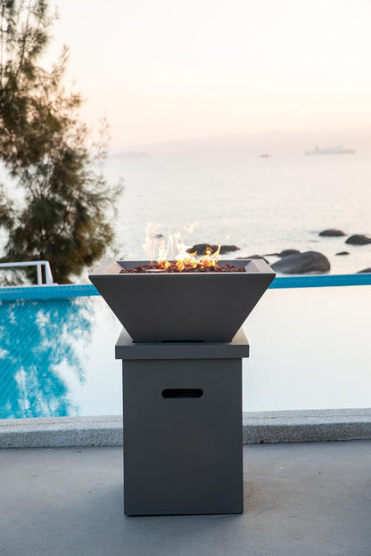 ROCKLAND Pool Fire Bowl - Square (27x27x11") Bundle