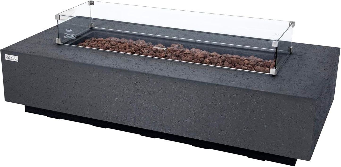 SAVANAH Fire Table - Rectangular (72x32x17") Table Bundle