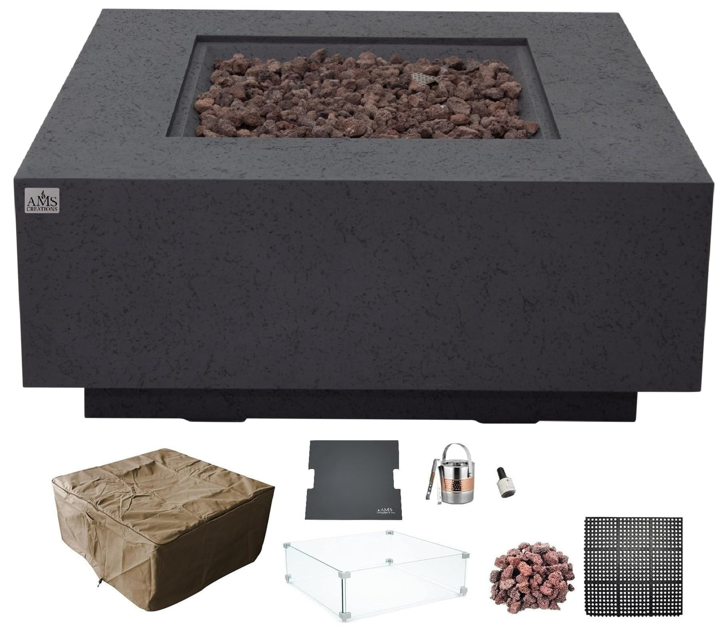 BROOKLYN Fire Table - Square (40x40x17") Bundle Table