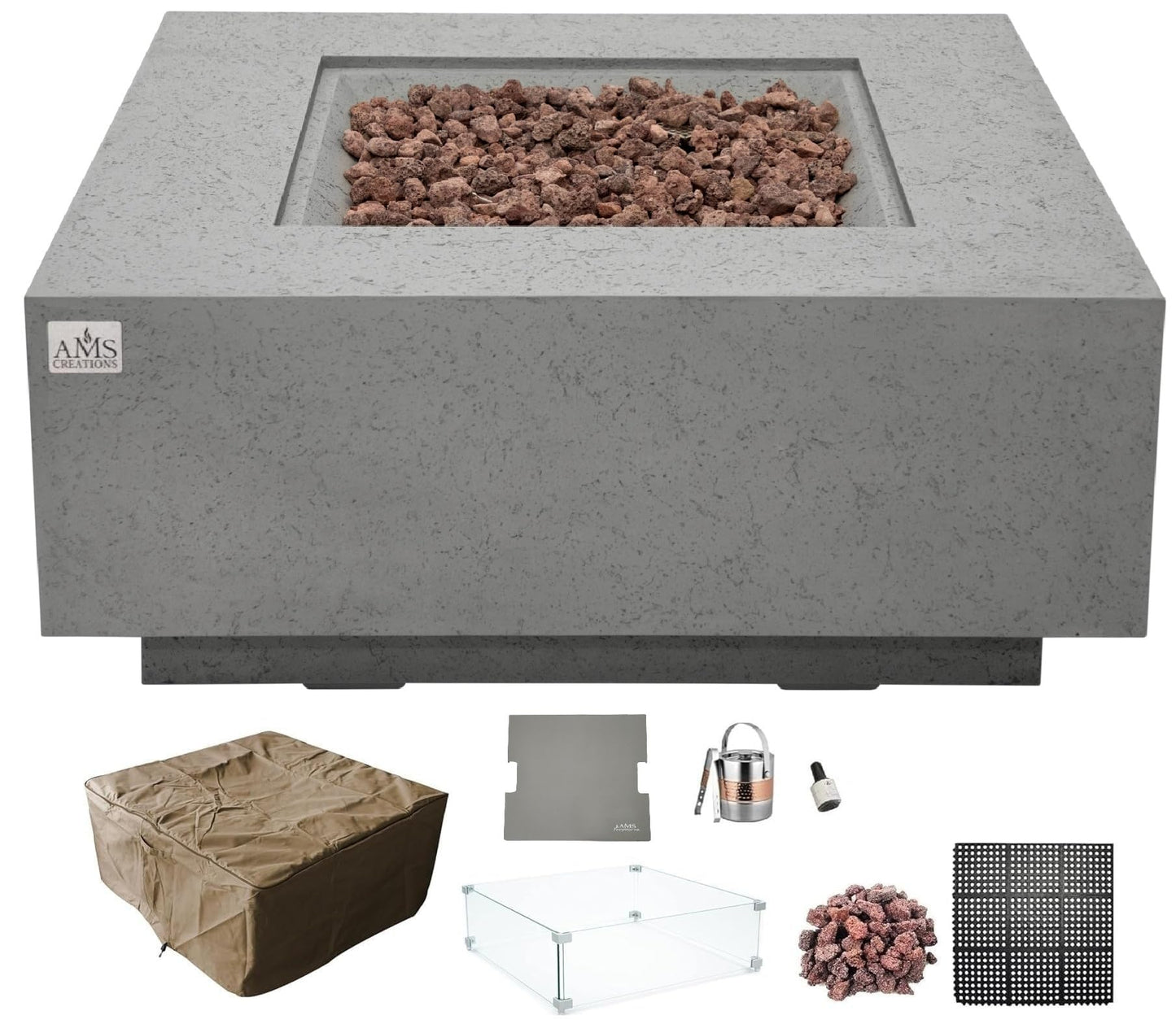 BROOKLYN Fire Table - Square (40x40x17") Bundle Table