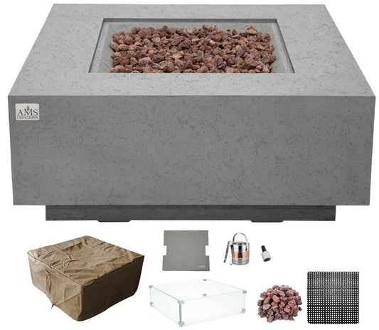 BROOKLYN Fire Table - Square (40x40x17") Bundle Table