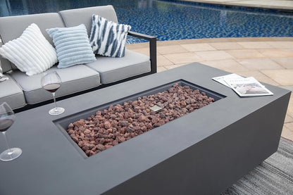 SEDONA Fire Table - Rectangular (66x32x22") - Concealed Tank Storage Bundle Table