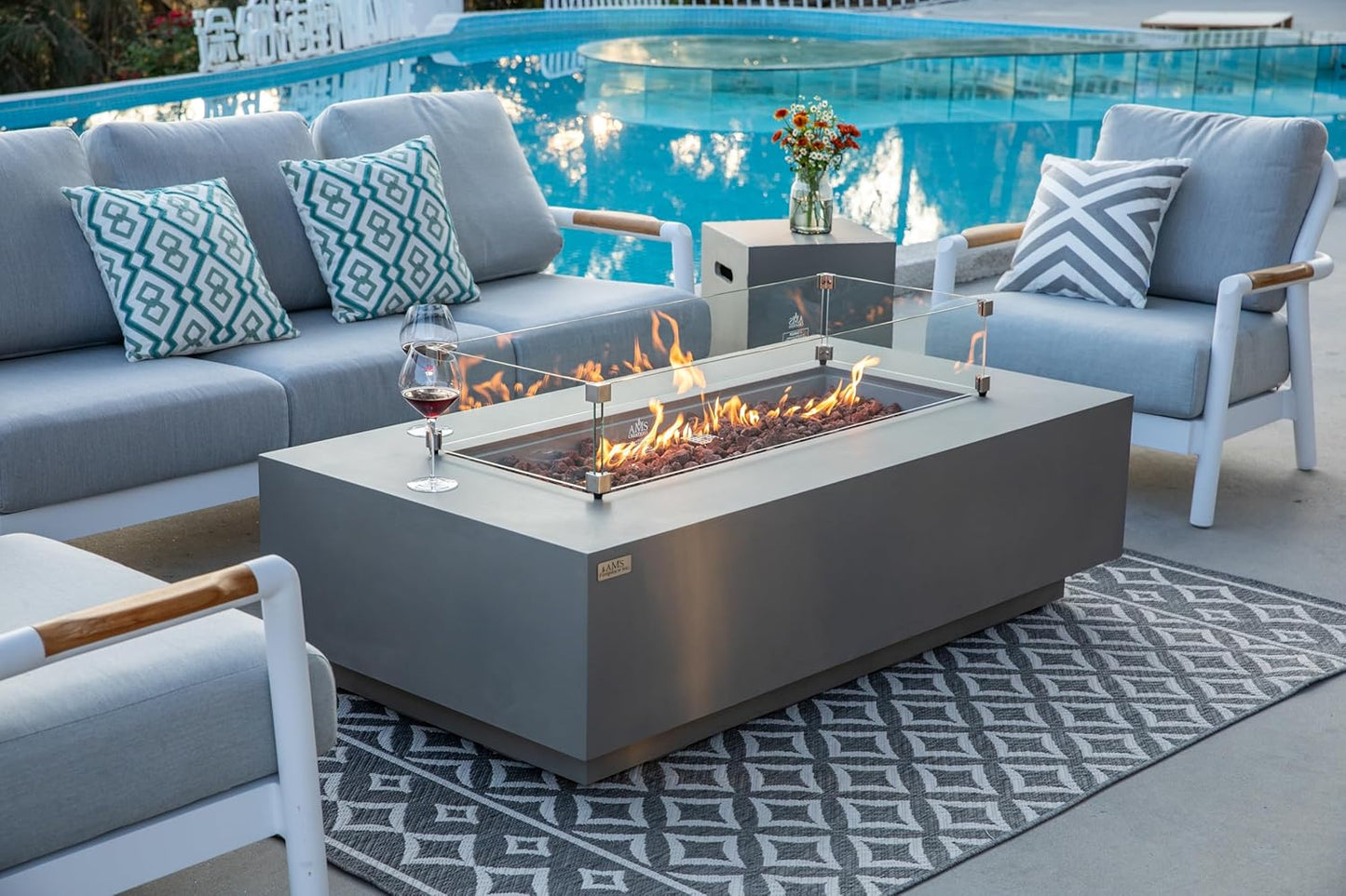 MADISON Fire Table - Rectangular (60x32x17") Bundle Table