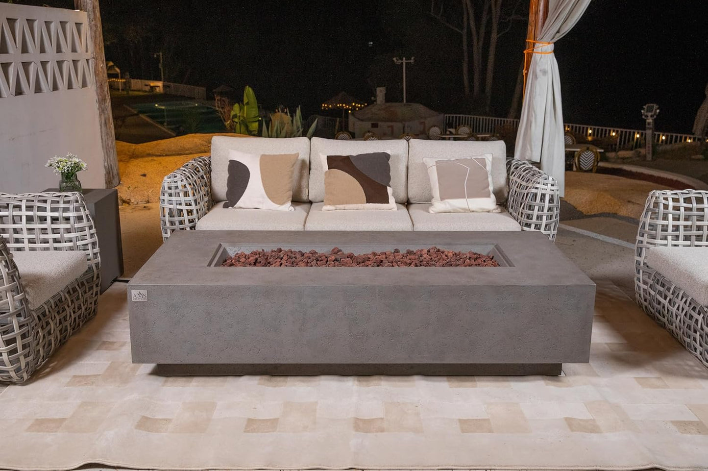 SAVANAH Fire Table - Rectangular (72x32x17") Table Bundle