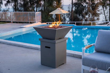 ROCKLAND Pool Fire Bowl - Square (27x27x11") Bundle