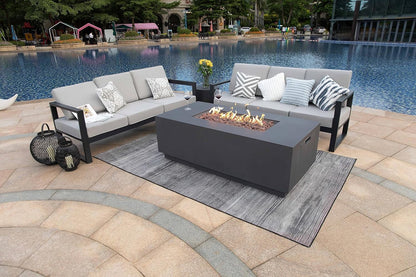 SEDONA Fire Table - Rectangular (66x32x22") - Concealed Tank Storage Bundle Table