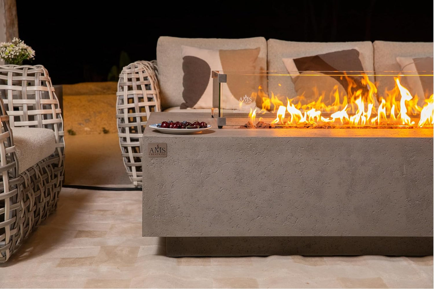 SAVANAH Fire Table - Rectangular (72x32x17") Table Bundle
