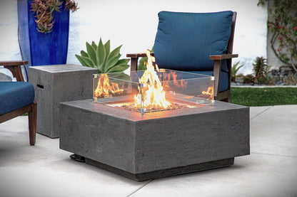 ALBANY Fire Table - Square (36x36x15") - Wind Guard & Burner Lid Included