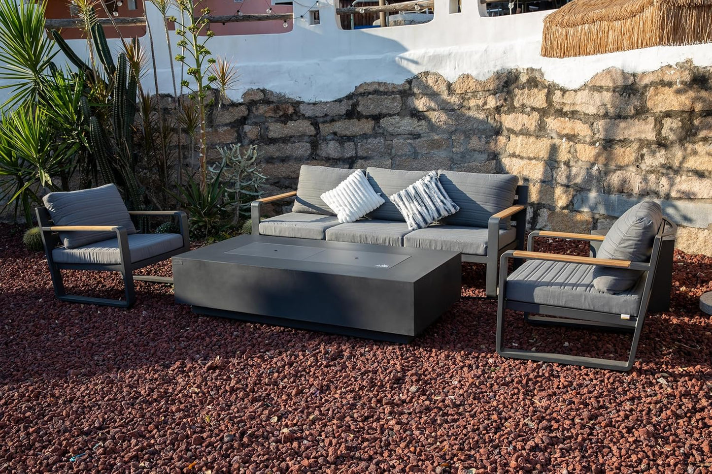 SAVANAH Fire Table - Rectangular (72x32x17") Table Bundle