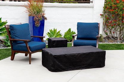 CHELSEA Fire Table - Rectangular (55x28x16") - Wind Guard & Burner Lid Included