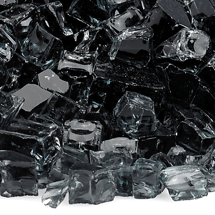 AMS 1/2" Black Classic Crushed Fire Glass - 10 Lbs.