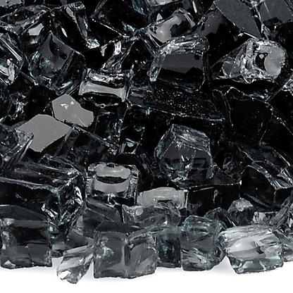 AMS 1/2" Black Classic Crushed Fire Glass - 10 Lbs.