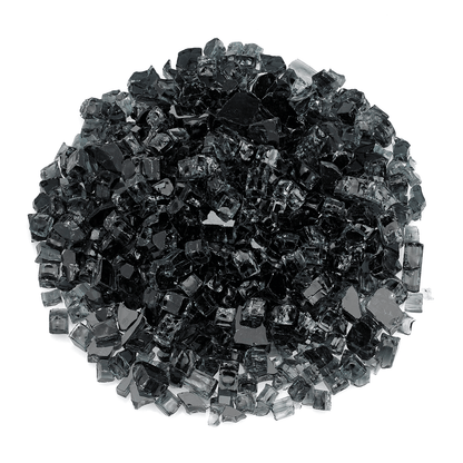 AMS 1/2" Black Classic Crushed Fire Glass - 10 Lbs.