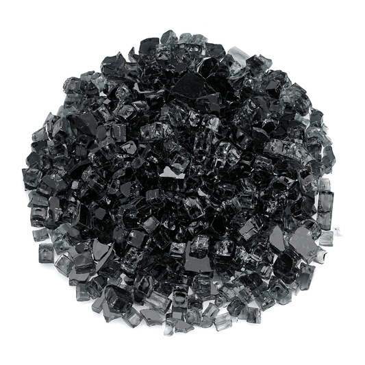 AMS 1/2" Black Classic Crushed Fire Glass - 10 Lbs.