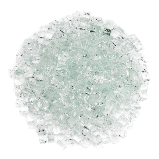 AMS 1/2" Clear Classic Crushed Fire Glass - 10 Lbs.